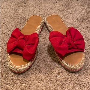Red bow espadrilles